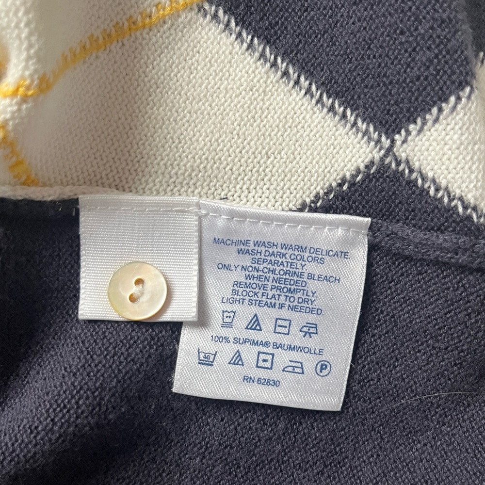 Adorable And Soft Argyle Print Lands End Cardigan - image 2